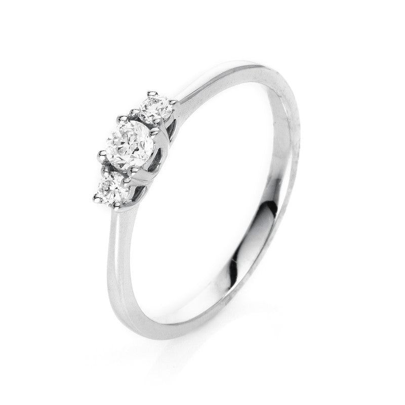 Ring    aus 750/-18 Karat Weißgold mit 3 Diamanten 0
