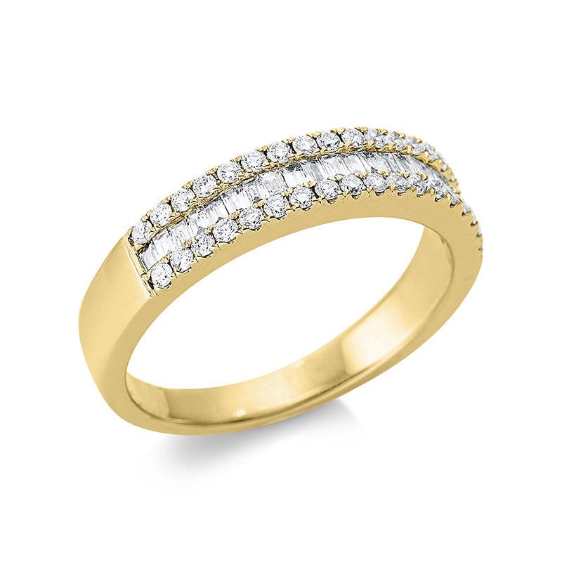 Ring - Memoire halb aus Gold mit Diamanten - 1K770