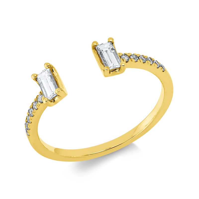 Ring    aus 750/-18 Karat Gelbgold mit 14 Diamanten 0