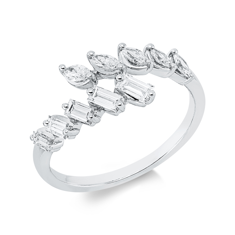 Ring    aus 750/-18 Karat Weißgold mit 10 Diamanten 0