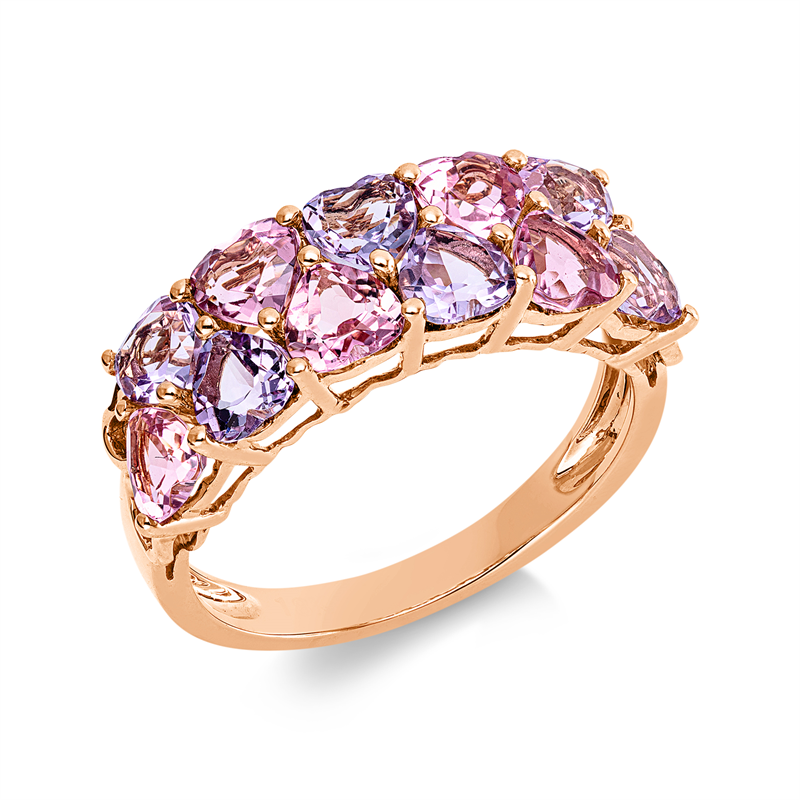 Ring mit Amethyst  aus 750/-18 Karat Rotgold  