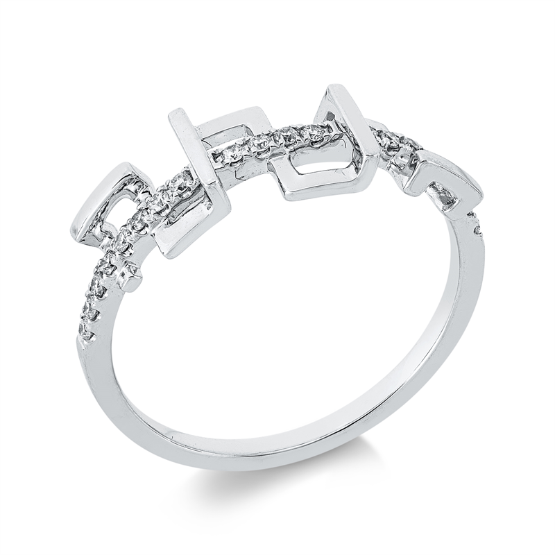 Ring    aus 750/-18 Karat Weißgold mit 20 Diamanten 0