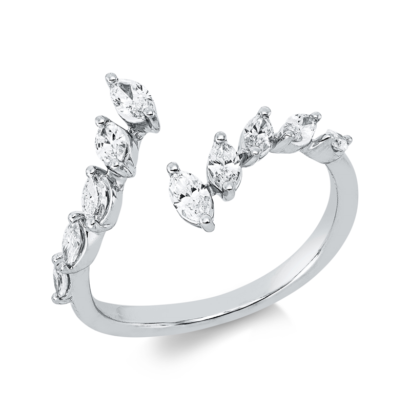 Ring    aus 750/-18 Karat Weißgold mit 10 Diamanten 0