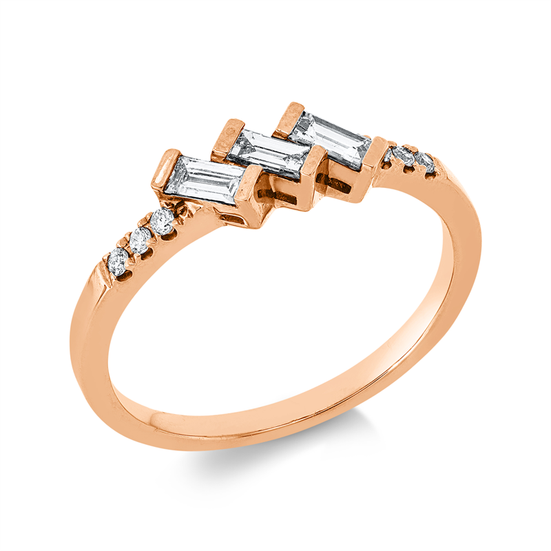 Ring    aus 750/-18 Karat Rotgold mit 9 Diamanten 0