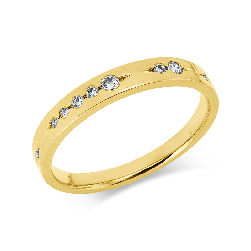 Ring    aus 750/-18 Karat Gelbgold mit 9 Diamanten 0