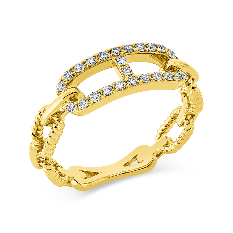 Ring    aus 750/-18 Karat Gelbgold mit 24 Diamanten 0