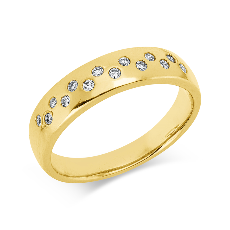 Ring    aus 750/-18 Karat Gelbgold mit 14 Diamanten 0