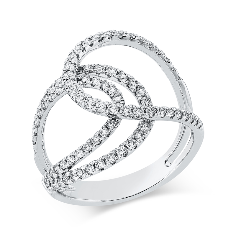 Ring    aus 750/-18 Karat Weißgold mit 86 Diamanten 0