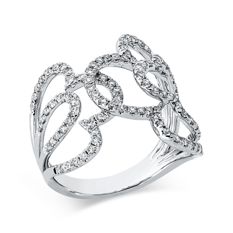 Ring    aus 750/-18 Karat Weißgold mit 106 Diamanten 0