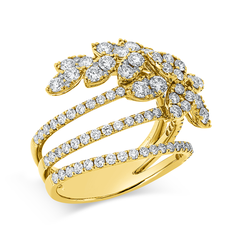Ring    aus 750/-18 Karat Gelbgold mit 105 Diamanten 1