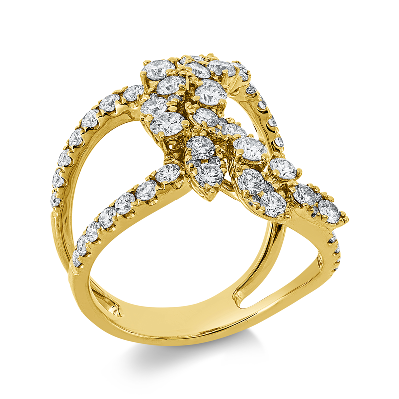 Ring    aus 750/-18 Karat Gelbgold mit 62 Diamanten 1