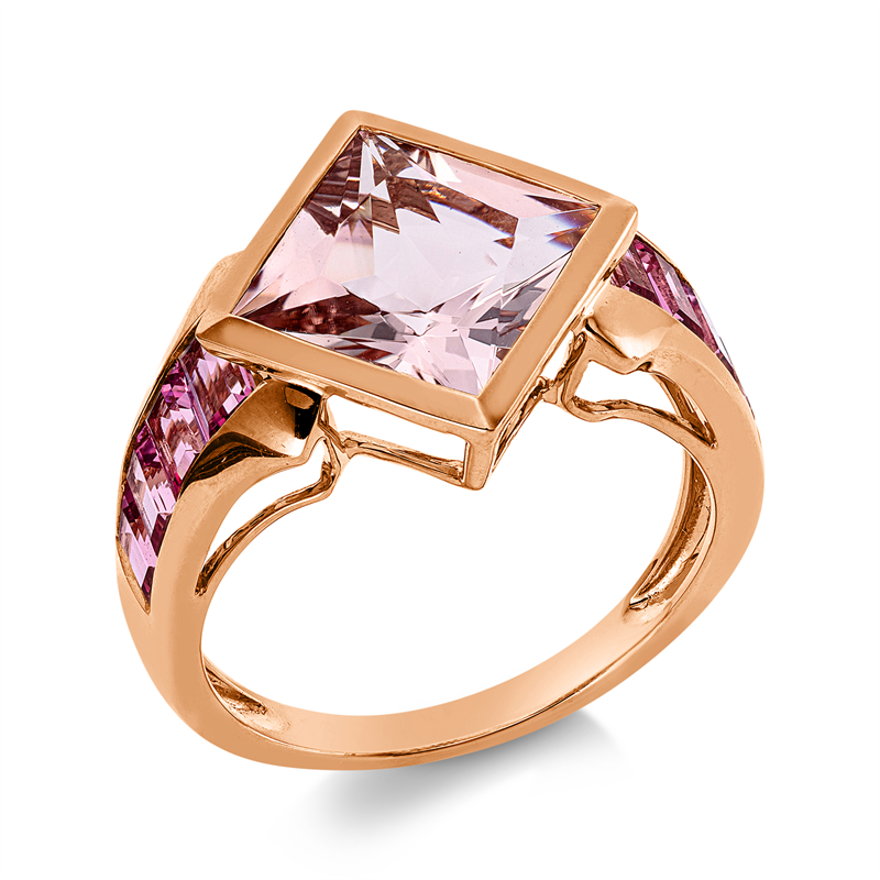 Ring mit Morganit  aus 750/-18 Karat Rotgold  