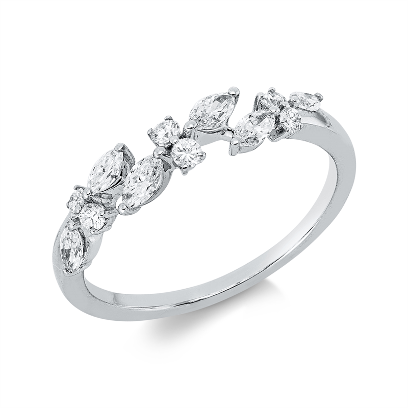 Ring    aus 750/-18 Karat Weißgold mit 12 Diamanten 0