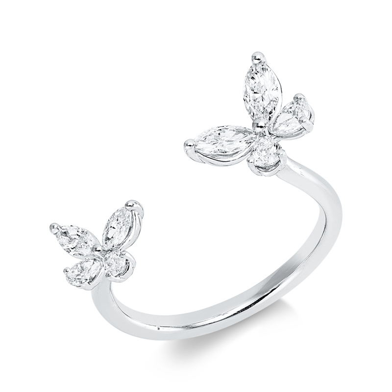 Ring    aus 750/-18 Karat Weißgold mit 8 Diamanten 0