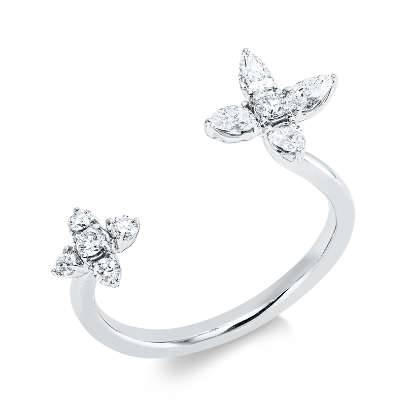 Ring    aus 750/-18 Karat Weißgold mit 10 Diamanten 0