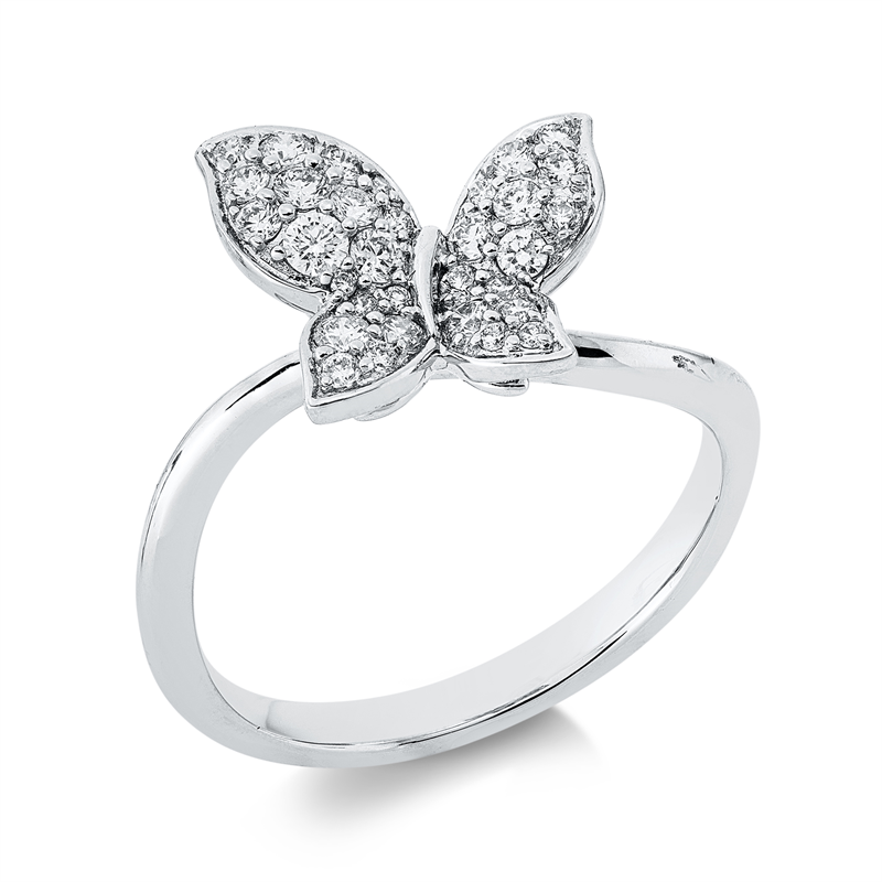 Ring    aus 750/-18 Karat Weißgold mit 32 Diamanten 0