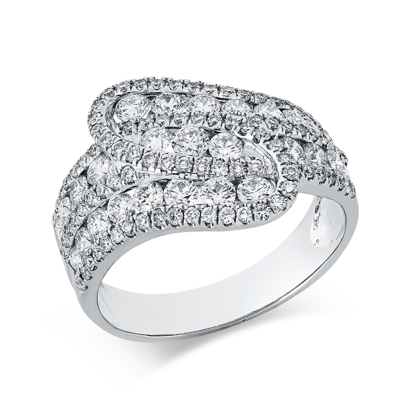 Ring    aus 750/-18 Karat Weißgold mit 103 Diamanten 1
