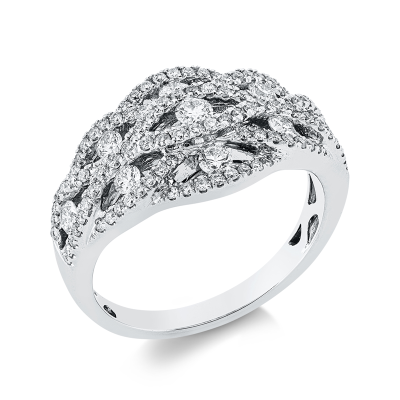 Ring    aus 750/-18 Karat Weißgold mit 249 Diamanten 1