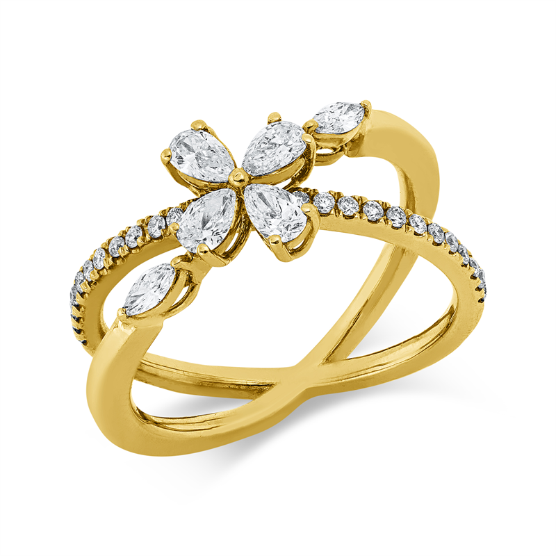 Ring    aus 750/-18 Karat Gelbgold mit 30 Diamanten 0