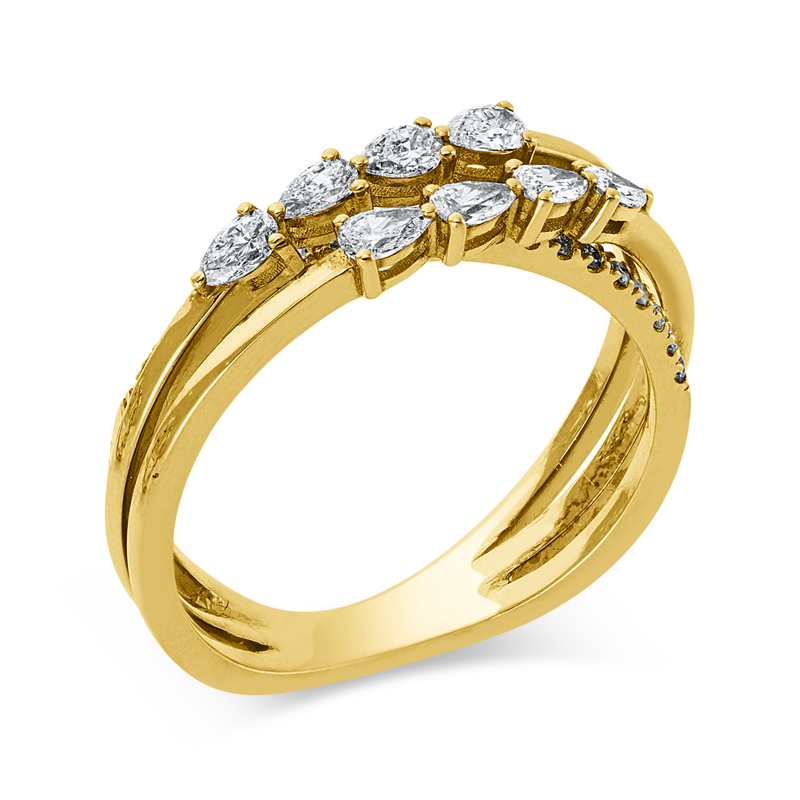 Ring    aus 750/-18 Karat Gelbgold mit 28 Diamanten 0