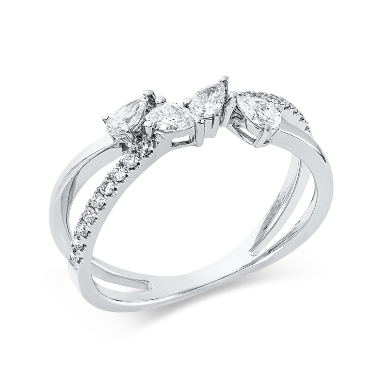 Ring    aus 750/-18 Karat Weißgold mit 21 Diamanten 0