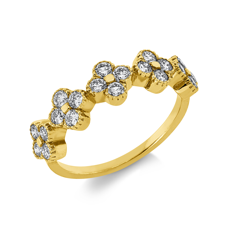 Ring    aus 750/-18 Karat Gelbgold mit 20 Diamanten 0