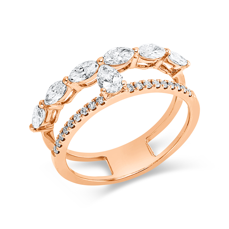 Ring    aus 750/-18 Karat Rotgold mit 25 Diamanten 0