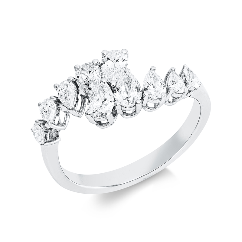 Ring    aus 750/-18 Karat Weißgold mit 10 Diamanten 1