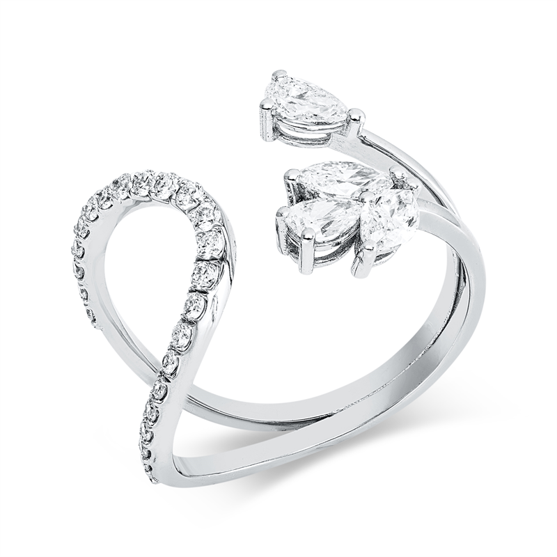 Ring    aus 750/-18 Karat Weißgold mit 27 Diamanten 0