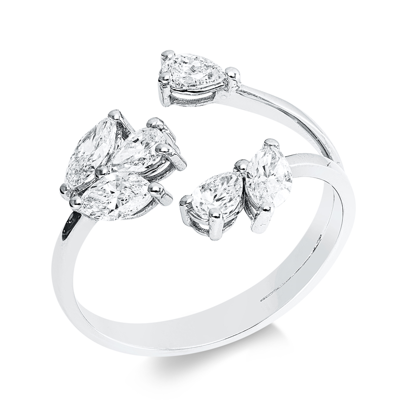 Ring    aus 750/-18 Karat Weißgold mit 6 Diamanten 0
