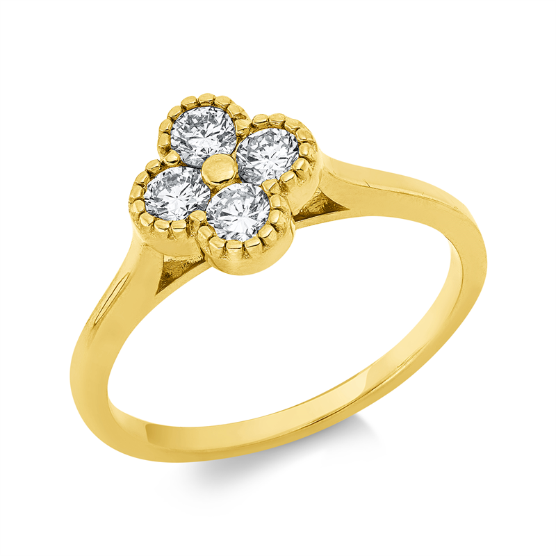 Ring    aus 750/-18 Karat Gelbgold mit 4 Diamanten 0