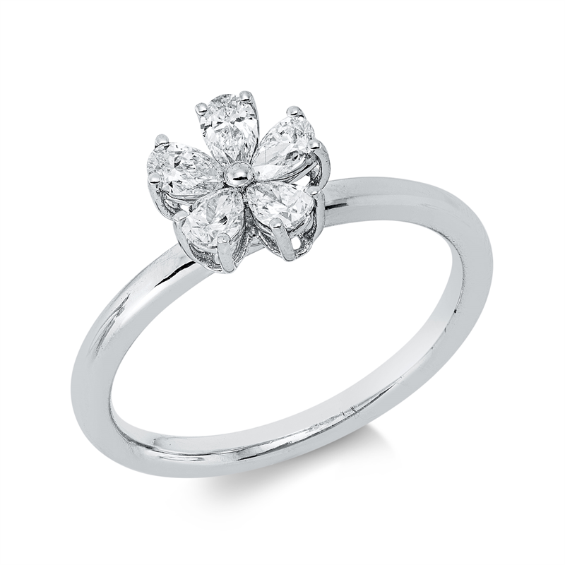 Ring    aus 750/-18 Karat Weißgold mit 5 Diamanten 0