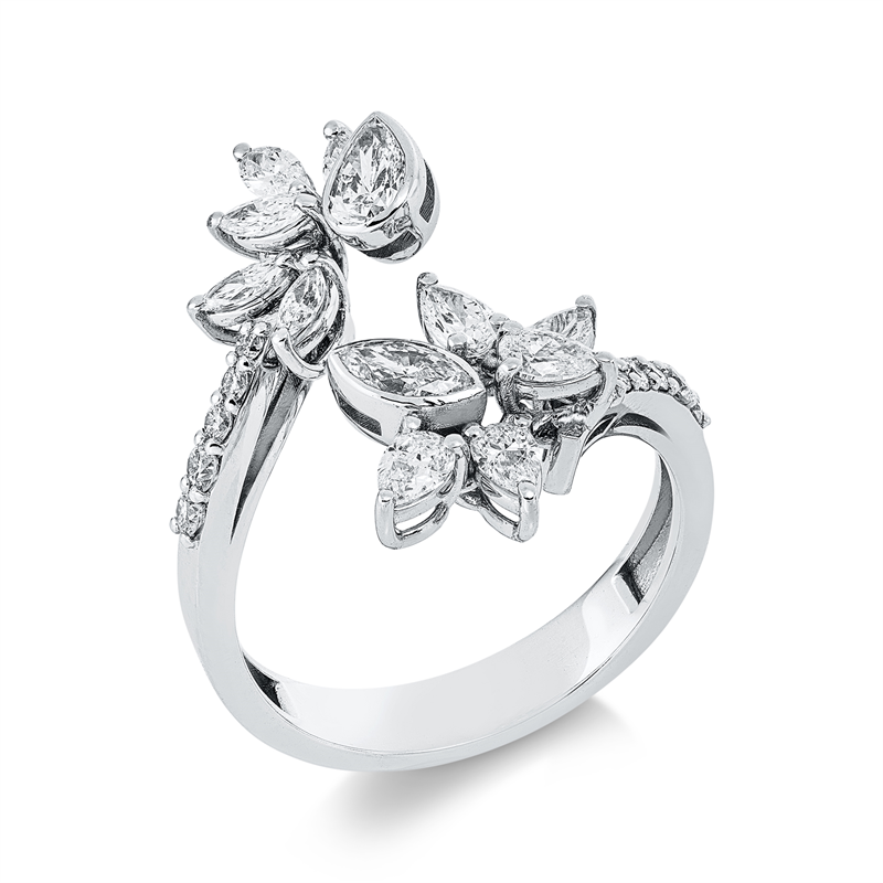 Ring    aus 750/-18 Karat Weißgold mit 23 Diamanten 1