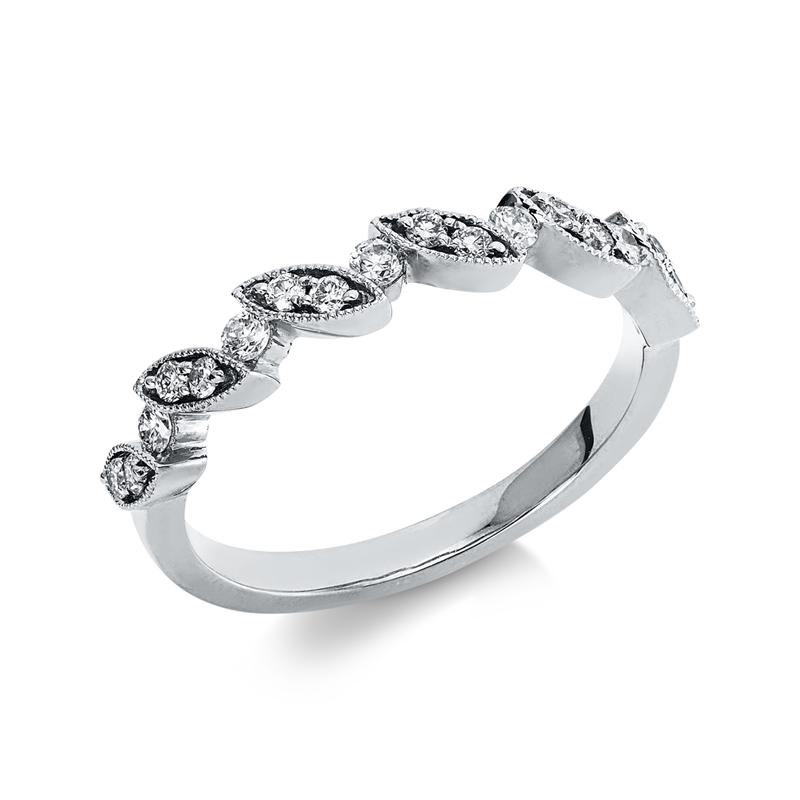 Ring    aus 750/-18 Karat Weißgold mit 17 Diamanten 0