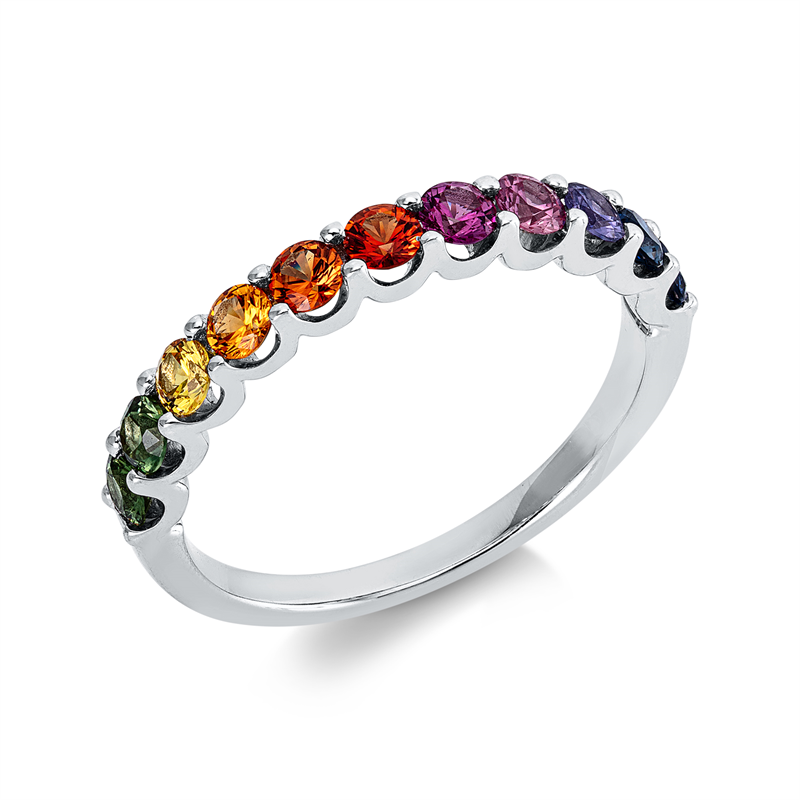 Ring mit Saphir  aus 750/-18 Karat Weißgold  