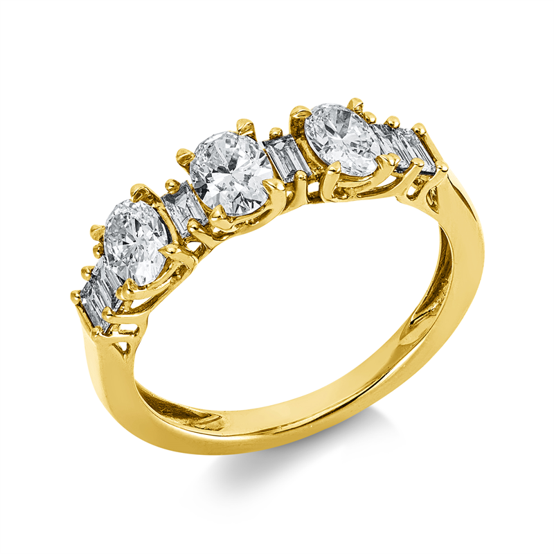 Ring    aus 750/-18 Karat Gelbgold mit 9 Diamanten 0