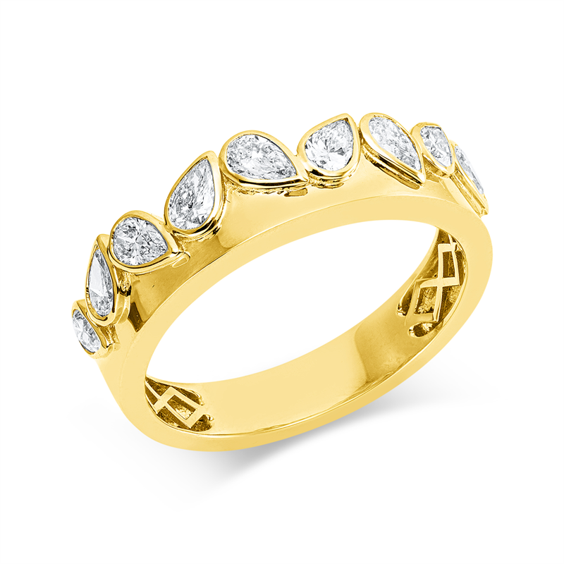 Ring    aus 750/-18 Karat Gelbgold mit 9 Diamanten 0