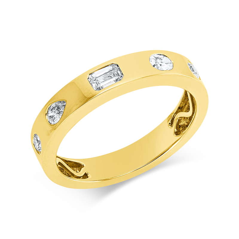 Ring    aus 750/-18 Karat Gelbgold mit 16 Diamanten 0