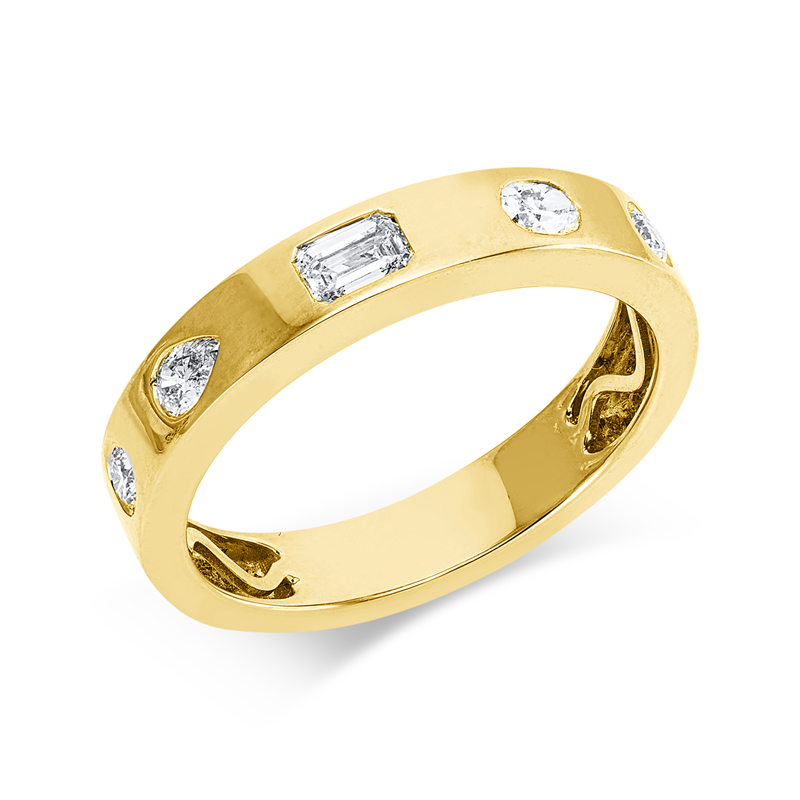 Ring    aus 750/-18 Karat Gelbgold mit 5 Diamanten 0
