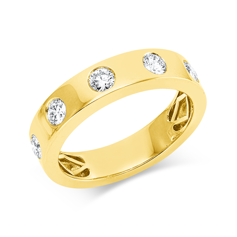 Ring    aus 750/-18 Karat Gelbgold mit 5 Diamanten 0