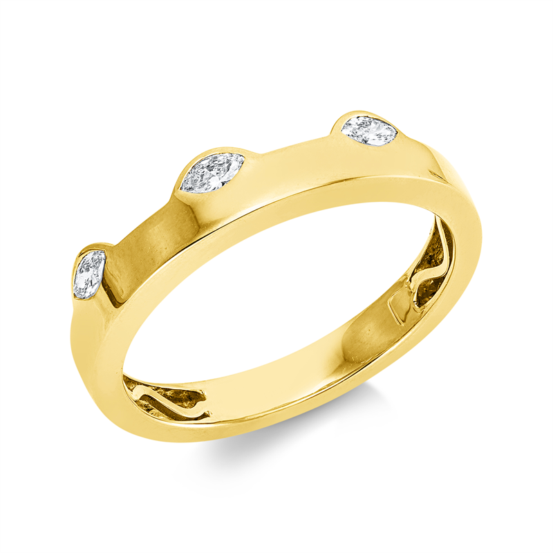 Ring    aus 750/-18 Karat Gelbgold mit 3 Diamanten 0