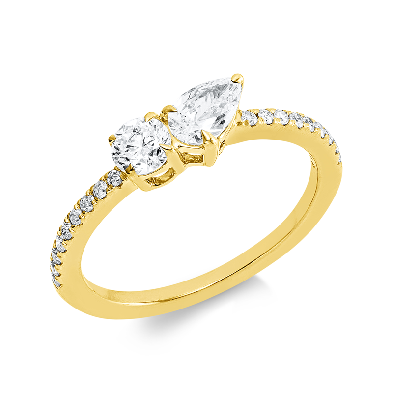 Ring    aus 750/-18 Karat Gelbgold mit 20 Diamanten 0