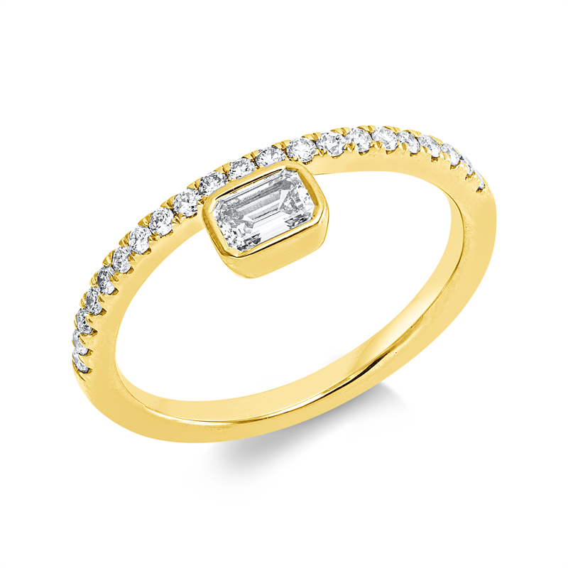 Ring    aus 750/-18 Karat Gelbgold mit 22 Diamanten 0
