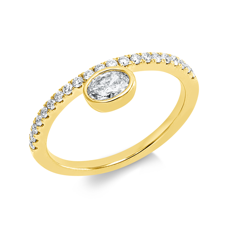 Ring    aus 750/-18 Karat Gelbgold mit 22 Diamanten 0