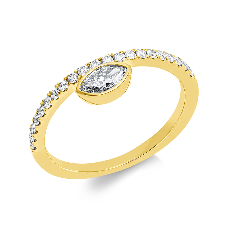 Ring    aus 750/-18 Karat Gelbgold mit 22 Diamanten 0