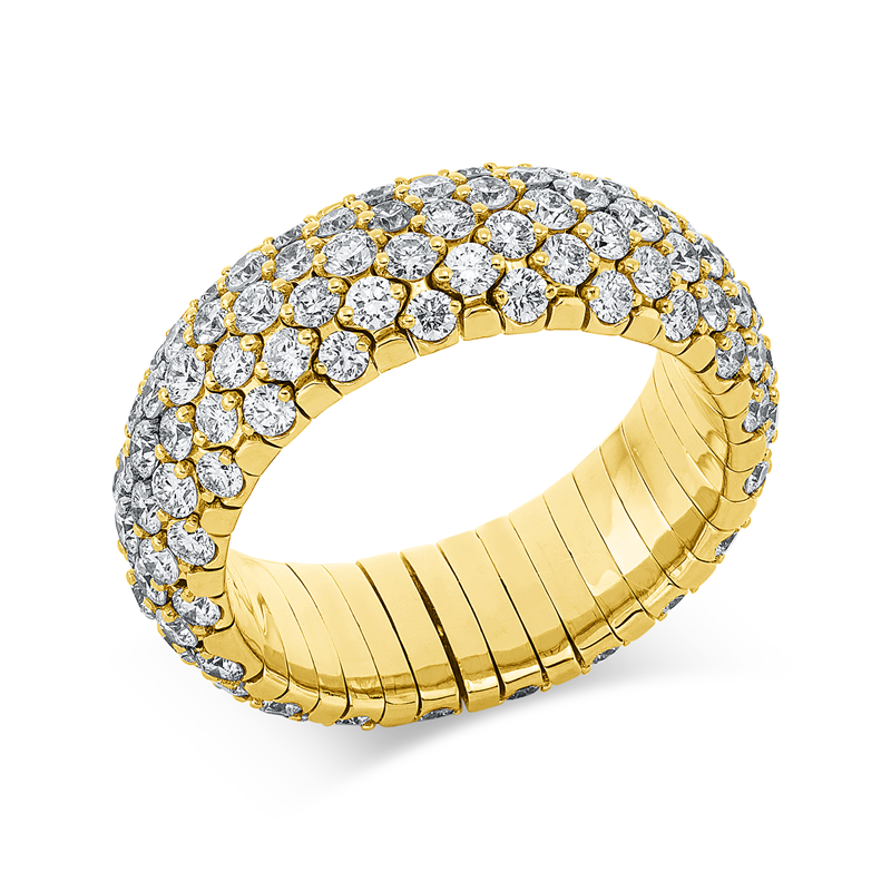 Ring    aus 750/-18 Karat Gelbgold mit 140 Diamanten 3