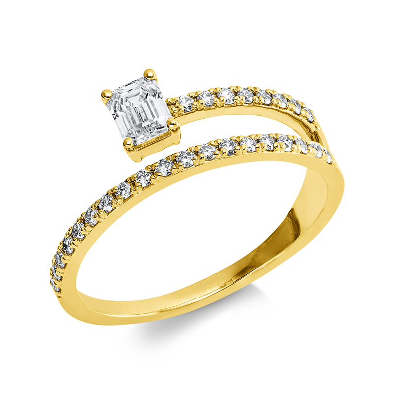 Ring    aus 750/-18 Karat Gelbgold mit 28 Diamanten 0