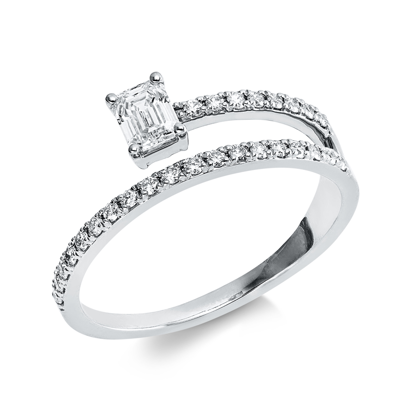 Ring    aus 750/-18 Karat Weißgold mit 28 Diamanten 0