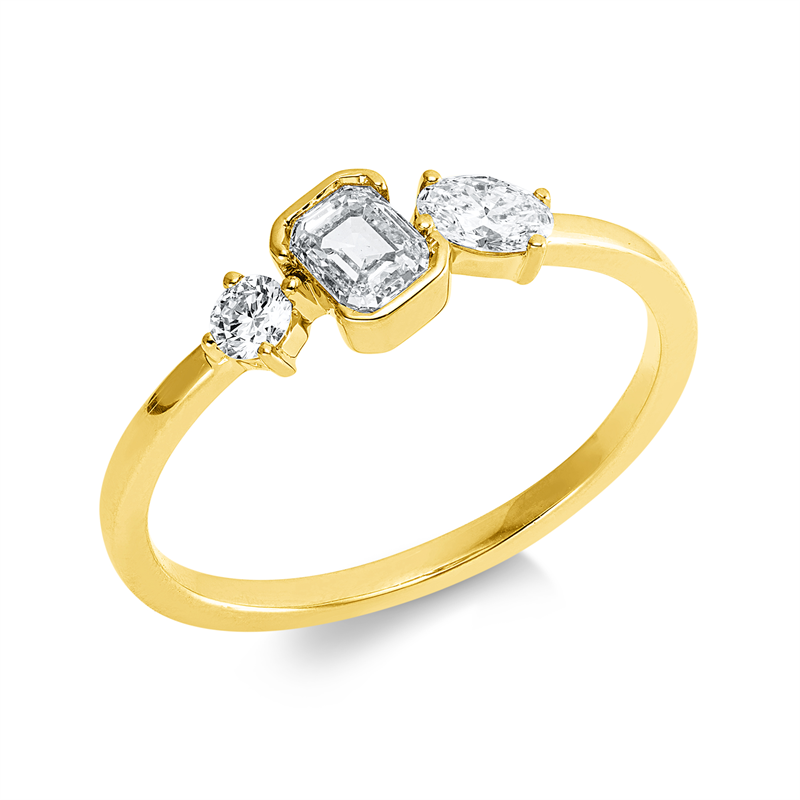 Ring    aus 750/-18 Karat Gelbgold mit 3 Diamanten 0