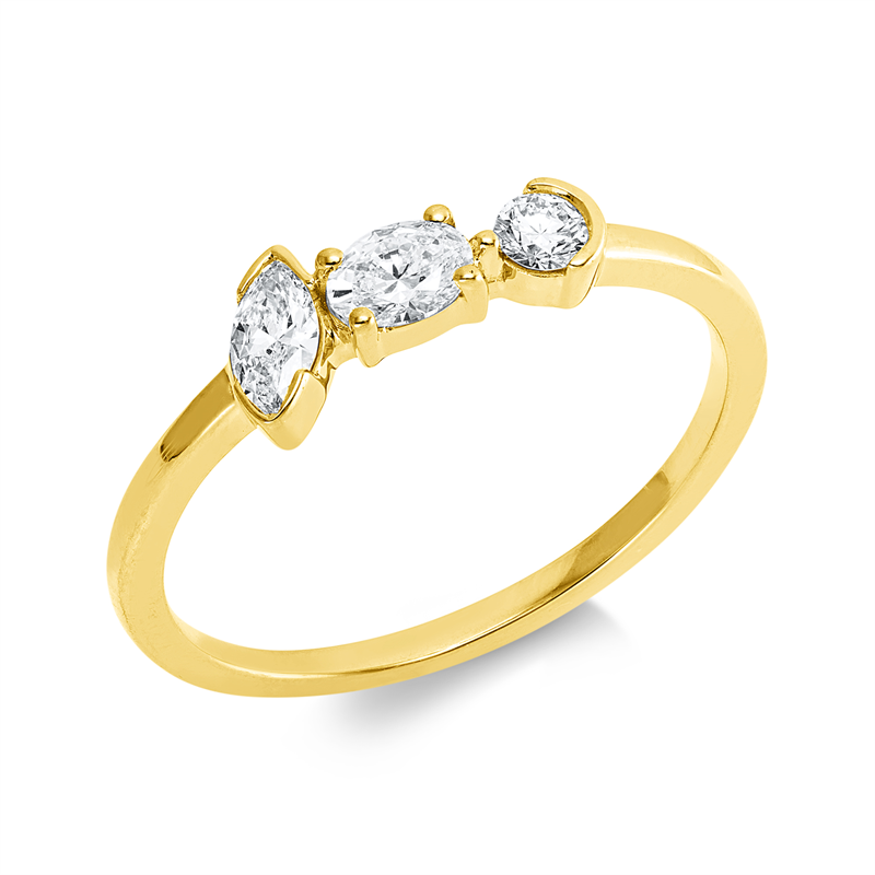 Ring    aus 750/-18 Karat Gelbgold mit 3 Diamanten 0